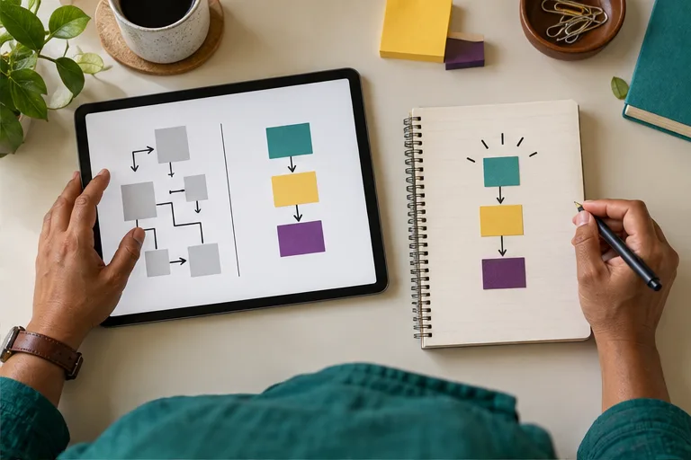 Exercício prático de inteligência artificial com notebook e anotações